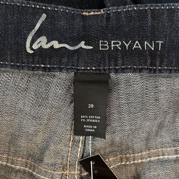 Lane Bryant Size 28 Weekend Mid Rise boyfriend Denim Jean Dark Blue Shorts NEW - Picture 11 of 11